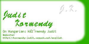 judit kormendy business card